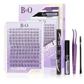 B&Q Lashes Extension Set 120PCS Flora Lash Clusters Unsichtbares Band 8-16MIX Manga Wimpern Extensions Set Wispy NatüRliche Wimpern Cluster 7 tage halt Lazy Girl Wimpernverlängerung(Flora 8-16mix)
