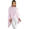 Mississhop 221 Poncho aus Mischgewebe für Damen Cape Überwurf One Size Hellrosa