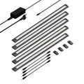 ledscom.de LED Unterbau-Leuchte SIRIS schwarz matt, flach, je 50cm, je 655lm, weiß, 5er Set