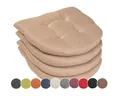 sunnypillow 4er Set Stuhlkissen 40x40 cm - Sitzkissen Stuhl 5cm dick - Sitzpolster für Stühle, Bänke in Haus und Garten - Indoor & Outdoor Auflage für Esszimmerstuhl oder Küche - Beige - Made in EU