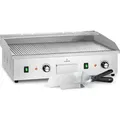 Klarstein Elektrogrill, Tischgrill mit LED-Anzeige, Elektrogrill für Balkon & Indoor, Edelstahl Elektro Grill, Grillplatte mit abnehmbarer Antihaf... - Silber