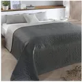 Delindo Lifestyle Tagesdecke Belford, anthrazit grau oder blau, Bettüberwurf 140x210 oder 220x240, in elegantem Hexagon-Steppdesign grau 220 cm x 240 cm