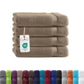 Class Home Collection Frottee Handtücher 50x100 cm – 4er Set Handtuch – Besonders weiche & saugfähige Handtücher aus 100% Baumwolle mit Aufhänger – Beige