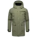 Stone Harbour Wintermantel Netaan XX Herren Kurzmantel mit kuscheliger Kapuze grün XXXL (58)