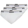 BOSS Slip Brief 3P Power (3-St) Elastikbund mit Logo weiß M