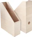 VBS 2er-Pack Holz-Stehsammler, Steh-Ordner mit Griffloch 25x9x32cm unbehandelt