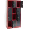 Schließfachschrank Fächerschrank Wertfachschrank 12 Fach Rot/anthra 88x50x180cm