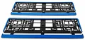 KHK 46-Line 07 Kennzeichenhalter BLAU HP für Kurze Kennzeichen 46cm (2 Stück) inkl. Befestigungsschrauben und Dokumentenhülle