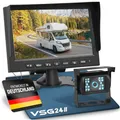 VSG24 Rückfahrkamera 7" Camper-Set inkl. Kamera, Monitor, Kabel - Wasserdicht Nachtsicht 12V-24V Einfache Montage/Robustes Rückfahrsystem für Auto Wohnwagen LKW Anhänger Wohnmobile Einparkhilfe