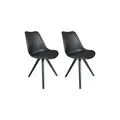 byLIVING Esszimmerstuhl KIRA, 2-er Set, Kunstleder schwarz, Gestell schwarz