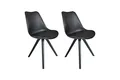 byLIVING Esszimmerstuhl KIRA / 2er Set/Sitzschale weiß/Sitzpolster Kunstleder weiß/Gestell Metall Eiche-Optik hell-braun/Esszimmerstuhl/Wohnzimmerstuhl/B 48, H 86, T 55,5 cm