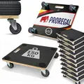 PROREGAL Profi Transportroller HERCULES 50x50 cm Schwerlast bis 150 kg mit 4 Gummirollen & Griff, Siebdruckplatte, 10er Set Rollbrett für Reifen Möbelroller Transporthilfe für Umzug Pflanzen Werkstatt