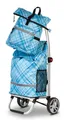 Fabrizio "Helena Vera" Alu-Shopper Set mit Rolltop Rucksack Karo blau/weiß