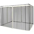 Outsunny Moskitonetz für 3x3 Pavillon 4 Seitenteile Fliegennetz mit Haken Reißverschluss Mückennetz Insektenschutz Fliegengitter Nylon-Mesh Schwarz