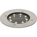 Qazqa led Modern, Minimalistisch außen Solar Bodenstrahler, Bodeneinbaustrahler für den Garten - Terry - Silber Farbe, inkl. 0.2W integrierter LE... - Grau