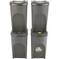 Prosperplast Sortibox Mülleimer Mülltrennsystem Abfalleimer Behälter 4x35L, Grau - Grau