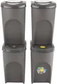 Sortibox Mülleimer Mülltrennsystem Abfalleimer Behälter 4x35L Steingrau