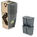 Sortibox Mülleimer Mülltrennsystem Abfalleimer Behälter 4x35L Steingrau