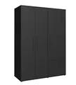 Kleiderschrank 3-trg. Inkl. 2 Schubladen ca. 145 cm breit MOKKARIS Schwarz