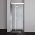 Kiamami Valentina - Porta Nicchia Doccia | Tre Ante Scorrevoli | Profilo in Alluminio Cromato | Vetro Temperato Trasparente | Box Doccia Profili Cromati regolabili, Chiaro, 110CM, Vetro Temperato