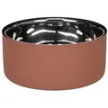 Flamingo Futternapf Futter- und Trinknapf Xara rund lachsrosa/silber rosa|silberfarben 1200 ml