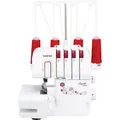 Mechanische Nähmaschine M343D - Overlockmaschine weiß/rot