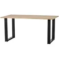 Livetastic Esstisch Tablo, Natur, Schwarz, Holz, Metall, Eiche, vollmassiv, rechteckig, U-Form, 90x75x180 cm, Esszimmer, Tische, Esstische