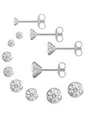 Firetti Ohrstecker-Set Multipack Schmuck Geschenk Silber 925 Ohrstecker Glitzerstein (Set, 8-tlg), mit Zirkonia (synth)