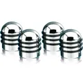 AIRCAPS TAPON VALVULA ALU  CHROME WITH 3 NEGRA RUBBER RINGS 4 PIEZAS