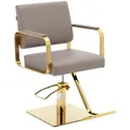 Friseurstuhl Fußstütze höhenverstellbar Barber-Stuhl 200 kg Otley Beige & Gold