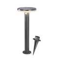 esotec Solar PIR-Standleuchte für außen AREZZO | Edelstahl-Gehäuse | LIFEPO4 Akku | PIR Bewegungsmelder LED Solarleuchte Außenleuchte Gartenbeleuchtung | METALL IP44 schwarz H=49,5cm 102742