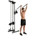 SPORTNOW Kraftstation höhenverstellbar 25-165 cm mit Dual-Pulley-Systemen Adaptern Multifunktionale Trainings-Gerät max. 120 kg, für Heimtraining 62 x 60 x 200 cm Schwarz
