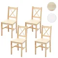 Mendler 4er-Set Esszimmerstuhl HWC-F77, Lehnstuhl Küchenstuhl Stuhl, Massiv-Holz Landhaus ~ Variantenangebot 70482