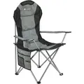 Juskys Campingstuhl Lido mit Flaschenhalterung und Tragetasche Grau