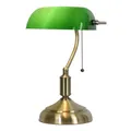 Clayre & Eef Lumilamp Schreibtischlampe Bankerlampe  Grün E27 mx 1*60W