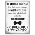 speecheese Metallschild Bitte sei mein Trauzeuge Metallschild in 15x20 cm 20 x 15 cm | 15 cm x 20 cm