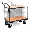 PROREGAL Tischwagen Transportwagen Handwagen Materialwagen Pro mit 2 Etagen | HxBxT 95x50x97cm | Traglast 400kg | Grau