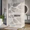 Duschabtrennung Walk-In Nano Echtglas EX101 - Milchglas-Muster Wave - Breite wählbar, Breite Walk-In:1200mm - Transparent