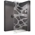 BERNSTEIN Duschwand 120x200 cm ESG Glas 10mm Walk-In Duschabtrennung EX101 Milchglas Muster Wave Glas-Duschwand Dusche Duschtrennwand