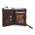Jockey Club echt Leder Mini Geldbörse Portemonnaie Vintage RFID Schutz braun - Braun