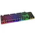 DELTACO GAMING GAM-021-RGB-DE Kabelgebunden, USB Gaming-Tastatur Deutsch, QWERTZ Schwarz Ergonomisch, Beleuchtet