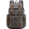 Canvas Rucksack Vintage Schulrucksack Laptop 15,6 Zoll Freizeit Daypack