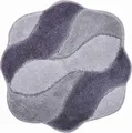 Grund Badteppich 100% Polyacryl, ultra soft, rutschfest, ÖKO-TEX-zertifiziert, 5 Jahre Garantie, CARMEN, WC-Vorlage o.A. 60x60 cm, grau