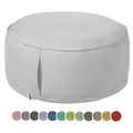 heimtexland Outdoor Pouf Sitzkissen wetterfest Garten Bodenkissen ausblasbar Fußhocker Yoga Lounge Hocker Tisch Party Deko Sitzsack 25x55 Typ551 Hellgrau