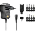3 V - 12 V Universal-Netzteil inkl. 1 USB- und 8 DC-Adapter - max. 7,2 W und 0,6 A