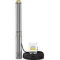 TROTEC Tiefbrunnenpumpe TDP 7500 E – Wasserpumpe mit Fördermenge 4800 l/h, 1500 W – Eintauchtiefe max. 20 m, 9,3 bar, IP68 für Pumpe, Edelstahlp