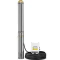 TROTEC Tiefbrunnenpumpe TDP 7500 E – Wasserpumpe mit Fördermenge 4800 l/h, 1500 W – Eintauchtiefe max. 20 m, 9,3 bar, IP68 für Pumpe, Edelstahlpumpe