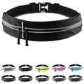 Fitgriff® Laufgürtel für Handy - Lauftasche Jogging, Hüfttasche, Sportgürtel, Running Belt zum Joggen, Laufen, Sport, Fitness - passend für alle Smartphones (Schwarz, 62-90cm Bauchumfang)