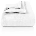 Laynenburg Tagesdecke Musselin aus 100% Baumwolle – Baumwolldecke, Kuscheldecke, Wohndecke als Sommerdecke, Bett-Überwurf, Couch-Überwurf, Sofa-Decke weiß 220 cm x 240 cm