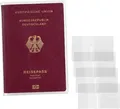 Transparente Reisepasshüllen 4er Set - NEUER Reisepass - 2 Steckplätze - Robu...